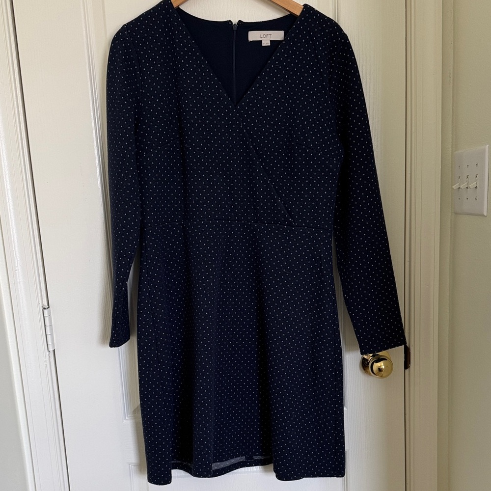LOFT Long Sleeve Polka Dot Dress